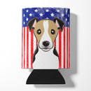 American Flag and Jack Russell Terrier Can or Bottle Hugger BB2191CC
