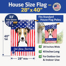 American Flag and Jack Russell Terrier House Flag 28x40 Porch Sleeve Pole Decorative Outside Yard Banner Artwork Wall Hanging, Polyester