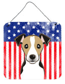 American Flag and Jack Russell Terrier Wall or Door Hanging Prints BB2191DS66