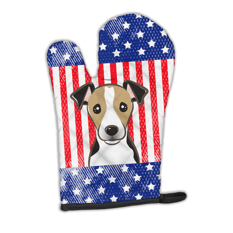 American Flag and Jack Russell Terrier Oven Mitt BB2191OVMT