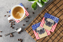 American Flag and Fawn Pug Foam Coaster