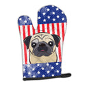 American Flag and Fawn Pug Oven Mitt BB2192OVMT