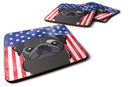 American Flag and Black Pug Foam Coaster