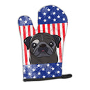 American Flag and Black Pug Oven Mitt BB2193OVMT