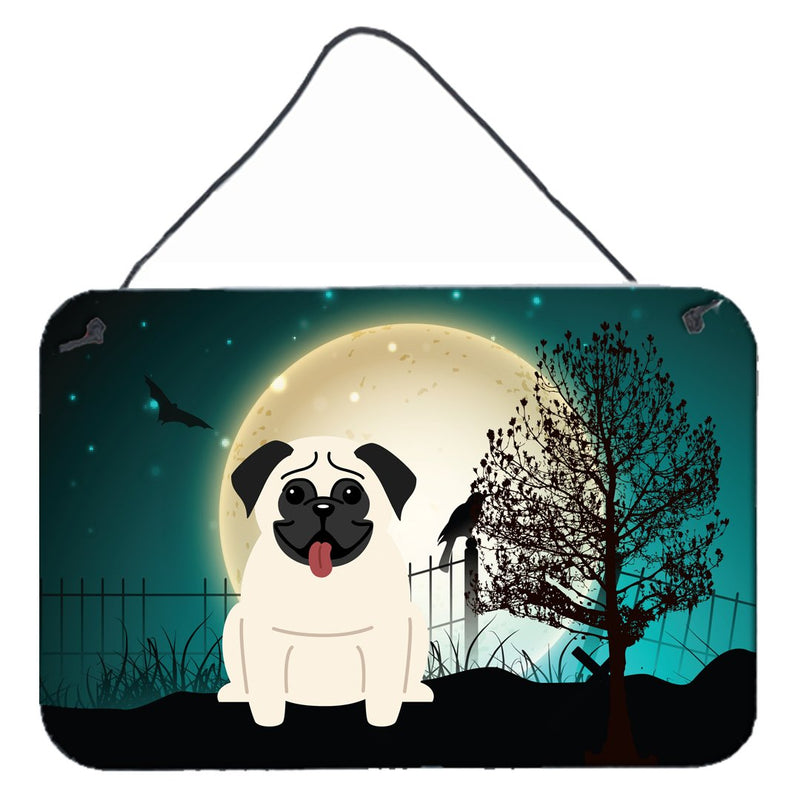 Halloween Scary Pug Cream Wall or Door Hanging Prints BB2194DS812