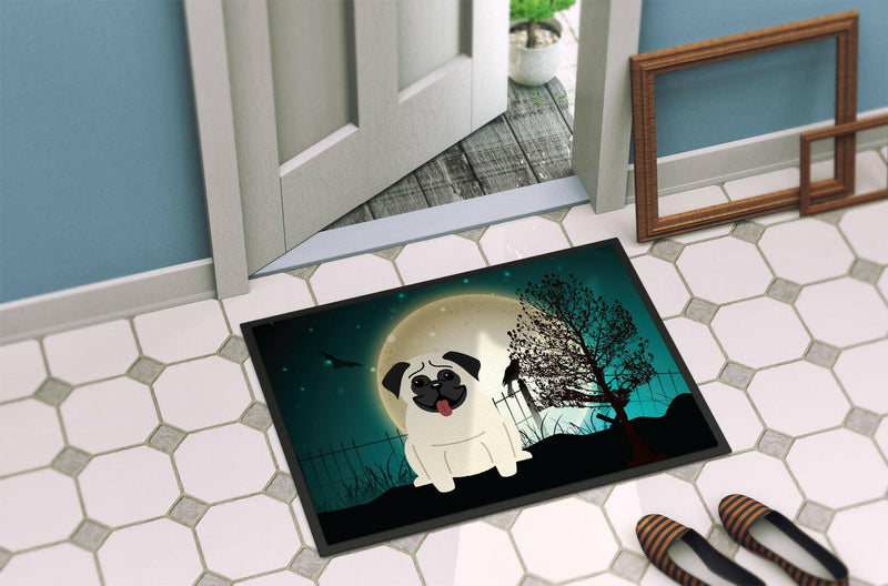 Halloween Scary Pug Cream Indoor or Outdoor Mat 24x36 BB2194JMAT