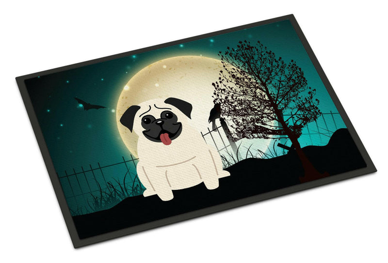 Halloween Scary Pug Cream Indoor or Outdoor Mat 24x36 BB2194JMAT