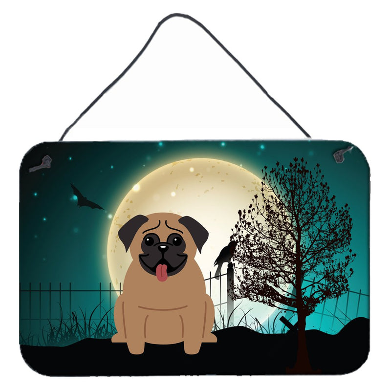 Halloween Scary Pug Brown Wall or Door Hanging Prints BB2195DS812