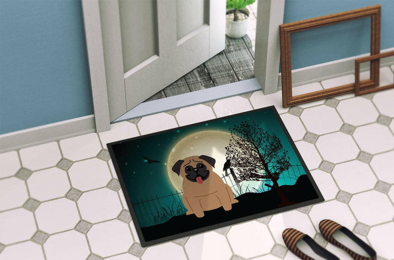 Halloween Scary Pug Brown Indoor or Outdoor Mat 24x36 BB2195JMAT