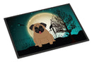 Halloween Scary Pug Brown Doormat Indoor Outdoor 24H X 36W Front Door Mat Rugs for Entryway, Non Slip Washable Low Pile,