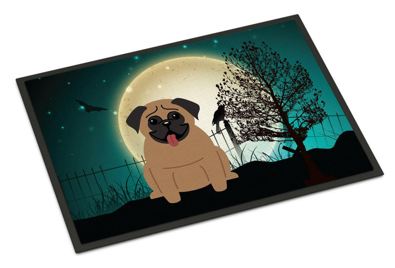 Halloween Scary Pug Brown Indoor or Outdoor Mat 24x36 BB2195JMAT