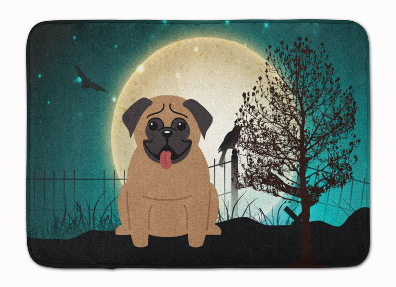 Halloween Scary Pug Brown Machine Washable Memory Foam Mat BB2195RUG