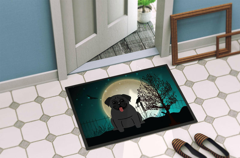 Halloween Scary Pug Black Indoor or Outdoor Mat 24x36 BB2196JMAT