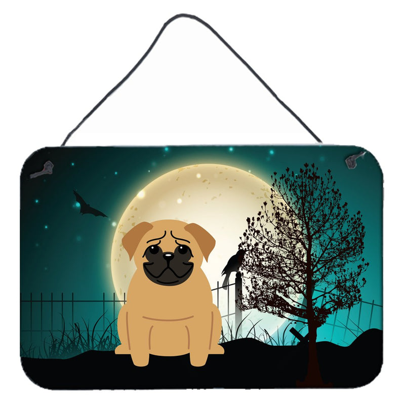 Halloween Scary Pug Brown Wall or Door Hanging Prints BB2197DS812