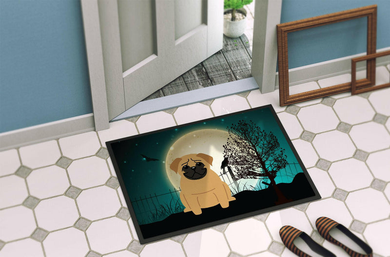 Halloween Scary Pug Brown Indoor or Outdoor Mat 24x36 BB2197JMAT