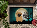 Halloween Scary Pug Brown Doormat Indoor Outdoor 24H X 36W Front Door Mat Rugs for Entryway, Non Slip Washable Low Pile,