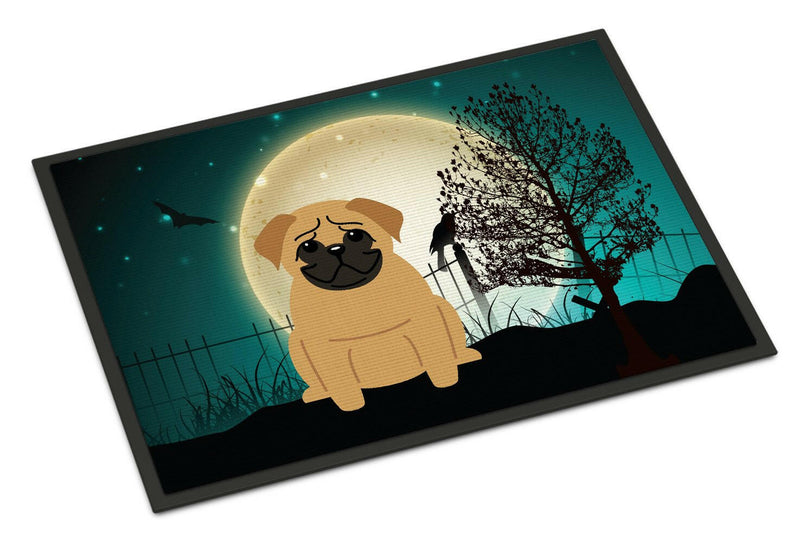 Halloween Scary Pug Brown Indoor or Outdoor Mat 24x36 BB2197JMAT