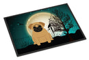 Halloween Scary Pug Brown Doormat Indoor Outdoor 24H X 36W Front Door Mat Rugs for Entryway, Non Slip Washable Low Pile,