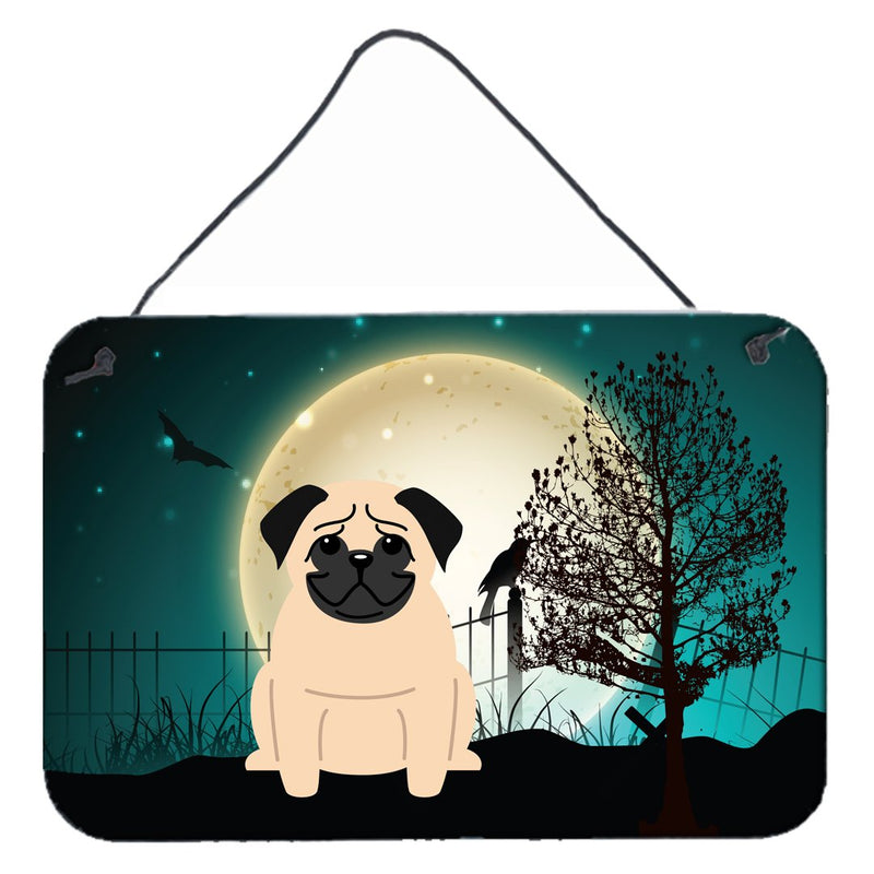 Halloween Scary Pug Fawn Wall or Door Hanging Prints BB2198DS812