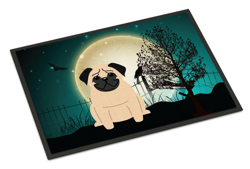 Halloween Scary Pug Fawn Indoor or Outdoor Mat 24x36 BB2198JMAT