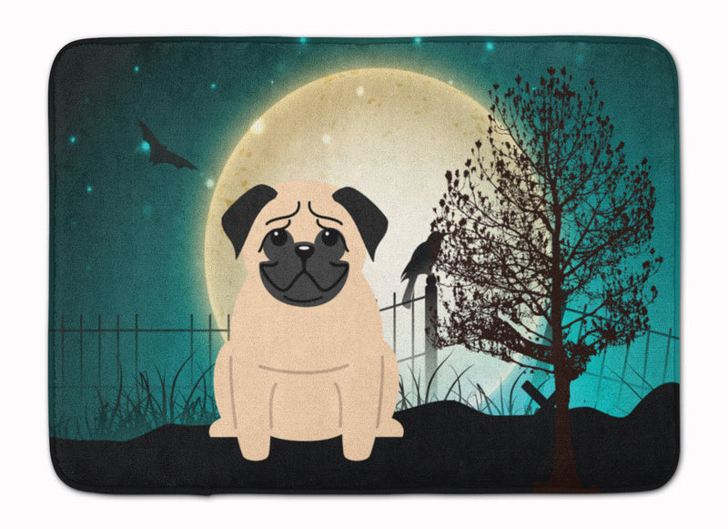 Halloween Scary Pug Fawn Machine Washable Memory Foam Mat BB2198RUG