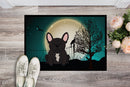Halloween Scary French Bulldog Brindle Doormat Indoor Outdoor 24H X 36W Front Door Mat Rugs for Entryway, Non Slip Washable Low Pile,