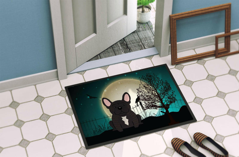 Halloween Scary French Bulldog Brindle Indoor or Outdoor Mat 24x36 BB2199JMAT