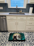 Halloween Scary French Bulldog Brindle Machine Washable Memory Foam Mat BB2199RUG