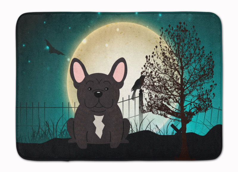 Halloween Scary French Bulldog Brindle Machine Washable Memory Foam Mat BB2199RUG