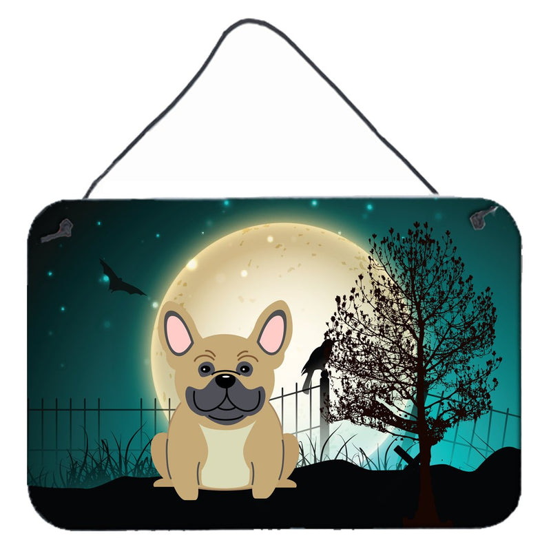 Halloween Scary French Bulldog Cream Wall or Door Hanging Prints BB2200DS812