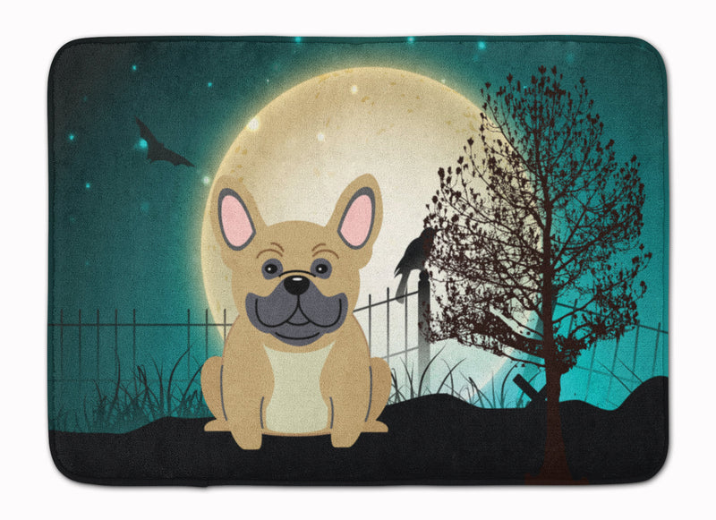 Halloween Scary French Bulldog Cream Machine Washable Memory Foam Mat BB2200RUG