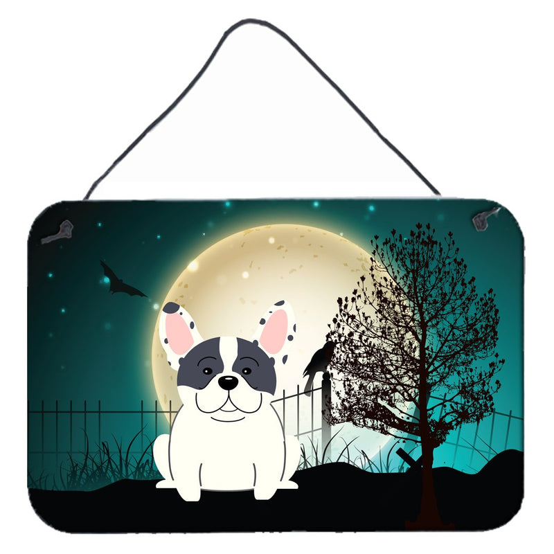 Halloween Scary French Bulldog Piebald Wall or Door Hanging Prints BB2201DS812