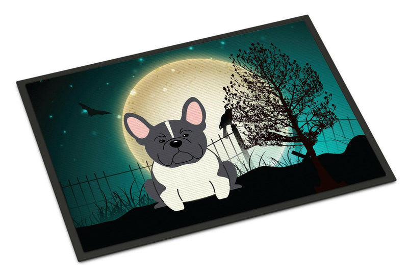 Halloween Scary French Bulldog Black White Indoor or Outdoor Mat 24x36 BB2202JMAT