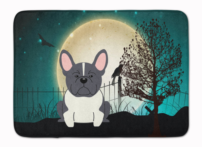 Halloween Scary French Bulldog Black White Machine Washable Memory Foam Mat BB2202RUG