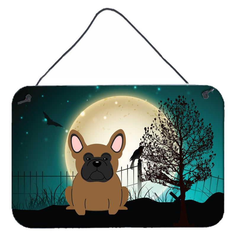 Halloween Scary French Bulldog Brown Wall or Door Hanging Prints BB2203DS812