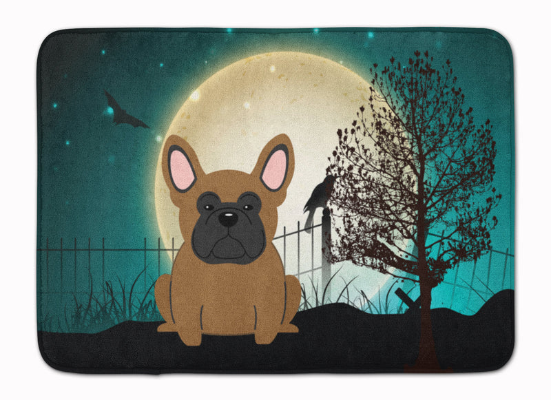 Halloween Scary French Bulldog Brown Machine Washable Memory Foam Mat BB2203RUG