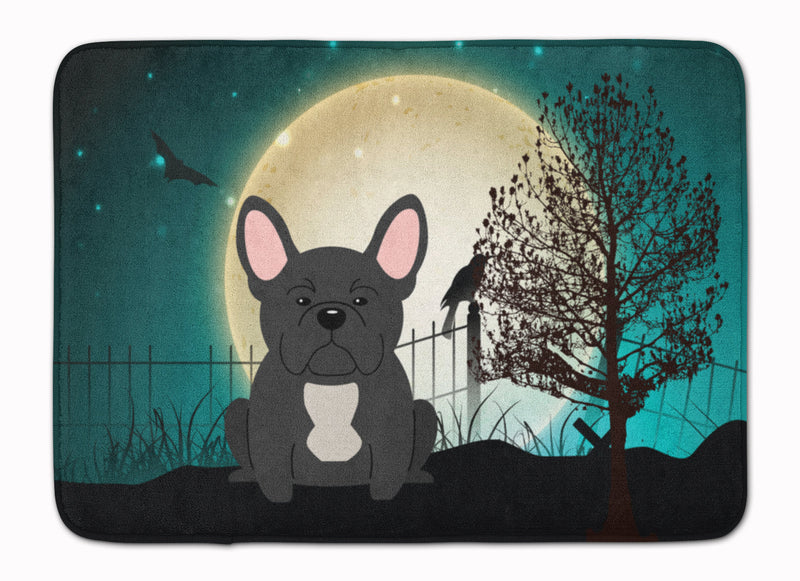 Halloween Scary French Bulldog Black Machine Washable Memory Foam Mat BB2204RUG