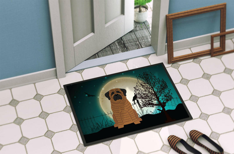 Halloween Scary Mastiff Brindle Indoor or Outdoor Mat 24x36 BB2205JMAT