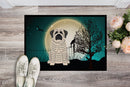 Halloween Scary Mastiff Brindle White Doormat Indoor Outdoor 24H X 36W Front Door Mat Rugs for Entryway, Non Slip Washable Low Pile,