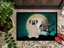 Halloween Scary Mastiff Brindle White Doormat Indoor Outdoor 24H X 36W Front Door Mat Rugs for Entryway, Non Slip Washable Low Pile,