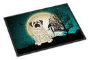 Halloween Scary Mastiff Brindle White Doormat Indoor Outdoor 24H X 36W Front Door Mat Rugs for Entryway, Non Slip Washable Low Pile,