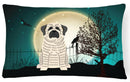 Halloween Scary Mastiff Brindle White Decorative Throw Pillow 12x16 Indoor Outdoor Accent Cushion, Fabric Cover with Insert for Sofa, Bed, Porch & Living Room