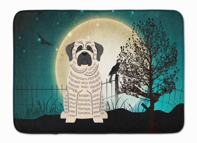 Halloween Scary Mastiff Brindle White Machine Washable Memory Foam Mat BB2206RUG