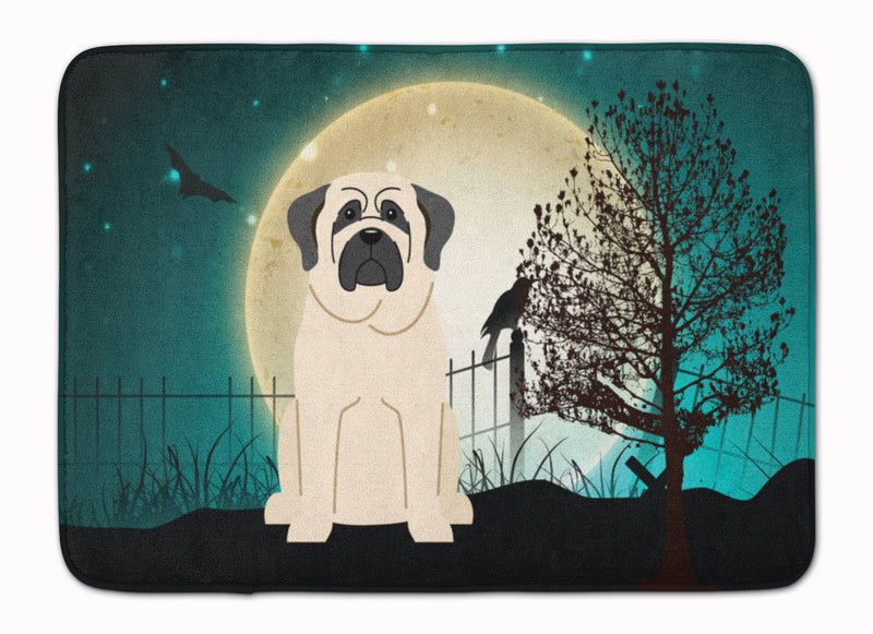 Halloween Scary Mastiff White Machine Washable Memory Foam Mat BB2207RUG