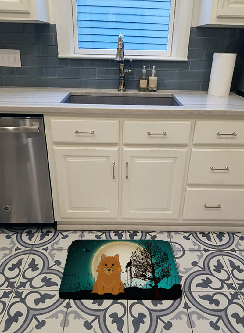 Halloween Scary Norwich Terrier Machine Washable Memory Foam Mat BB2210RUG