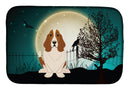 Halloween Scary Basset Hound Dish Drying Mat Absorbent Dish Drying Mat Pad for Kitchen Counter Dish Drainer Mat for Countertop, 14 x 21", Multicolor