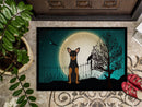 Halloween Scary Manchester Terrier Doormat Indoor Outdoor 24H X 36W Front Door Mat Rugs for Entryway, Non Slip Washable Low Pile,