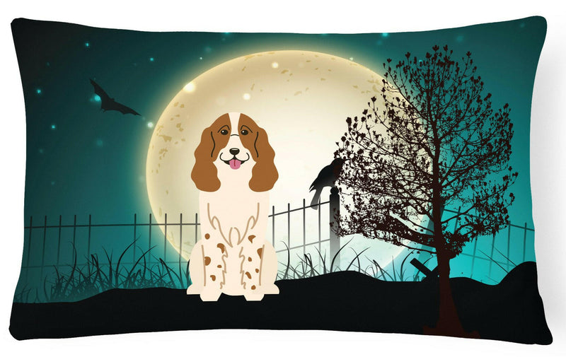 Halloween Scary Russian Spaniel Canvas Fabric Decorative Pillow BB2221PW1216