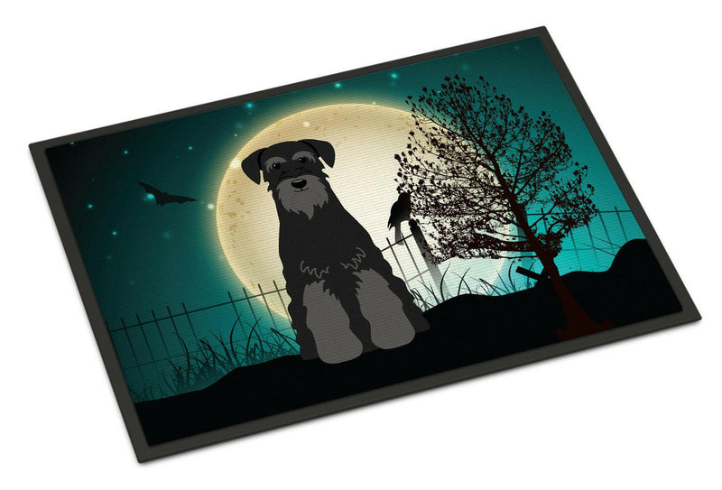 Halloween Scary Standard Schnauzer Black Indoor or Outdoor Mat 24x36 BB2222JMAT