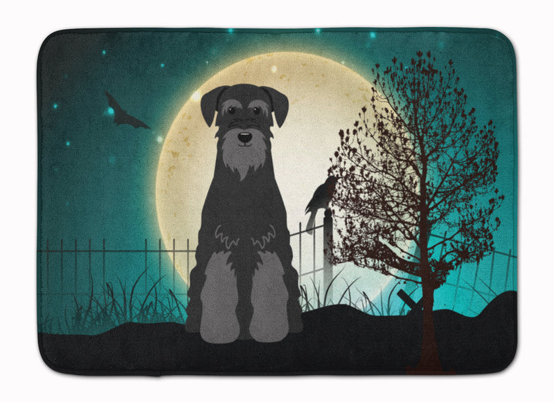 Halloween Scary Standard Schnauzer Black Machine Washable Memory Foam Mat BB2222RUG